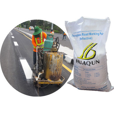 Προσαρμοσμένη βαφή λευκής γραμμής δρόμου, σκόνη βαφής γραμμής πεζοδρόμου με 5% προ-συνδυασμένα γυάλινα μαργαριτάρια